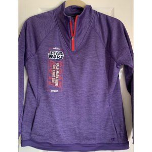 RunDisney Star Wars Half Marathon Light Side 1/4 Zip Purple Jacket Womens XL